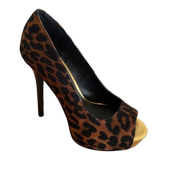 NEW Steve Madden | Niile Leopard Print Peep Toe Stilettos, Size 8 - Picture 6 of 9